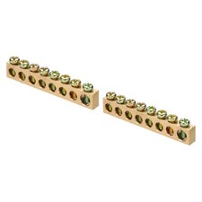 2 Pcs Ground Bus Bar 8 Positions Brass Terminal Grounding Bar