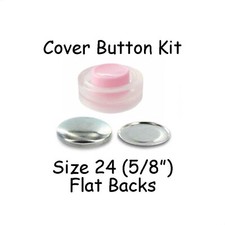Size 24 5/8 inch Cover Buttons Starter Kit makes 10 with Tool - Flat Backs