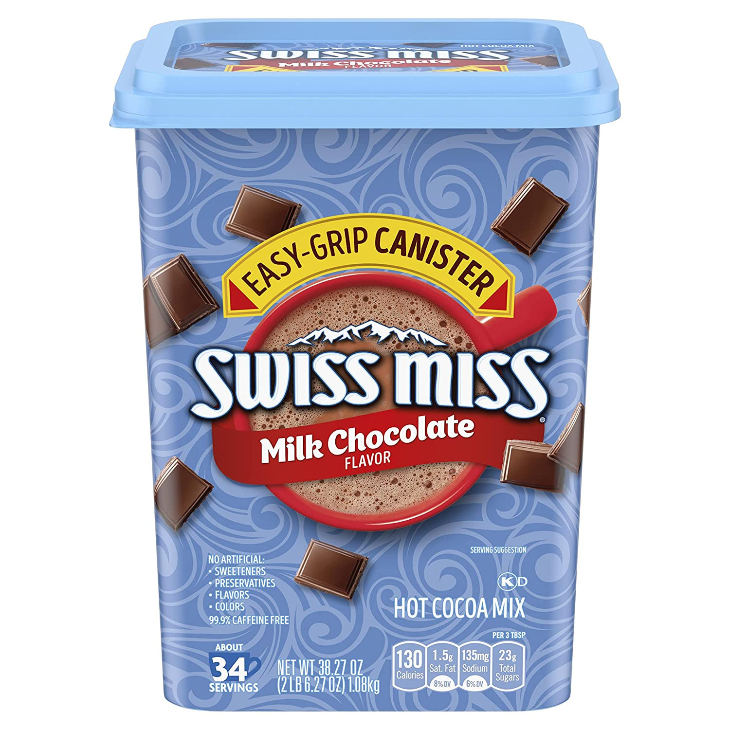 Swiss Miss Milk Chocolate Hot Cocoa Mix, 38.27 oz Canister