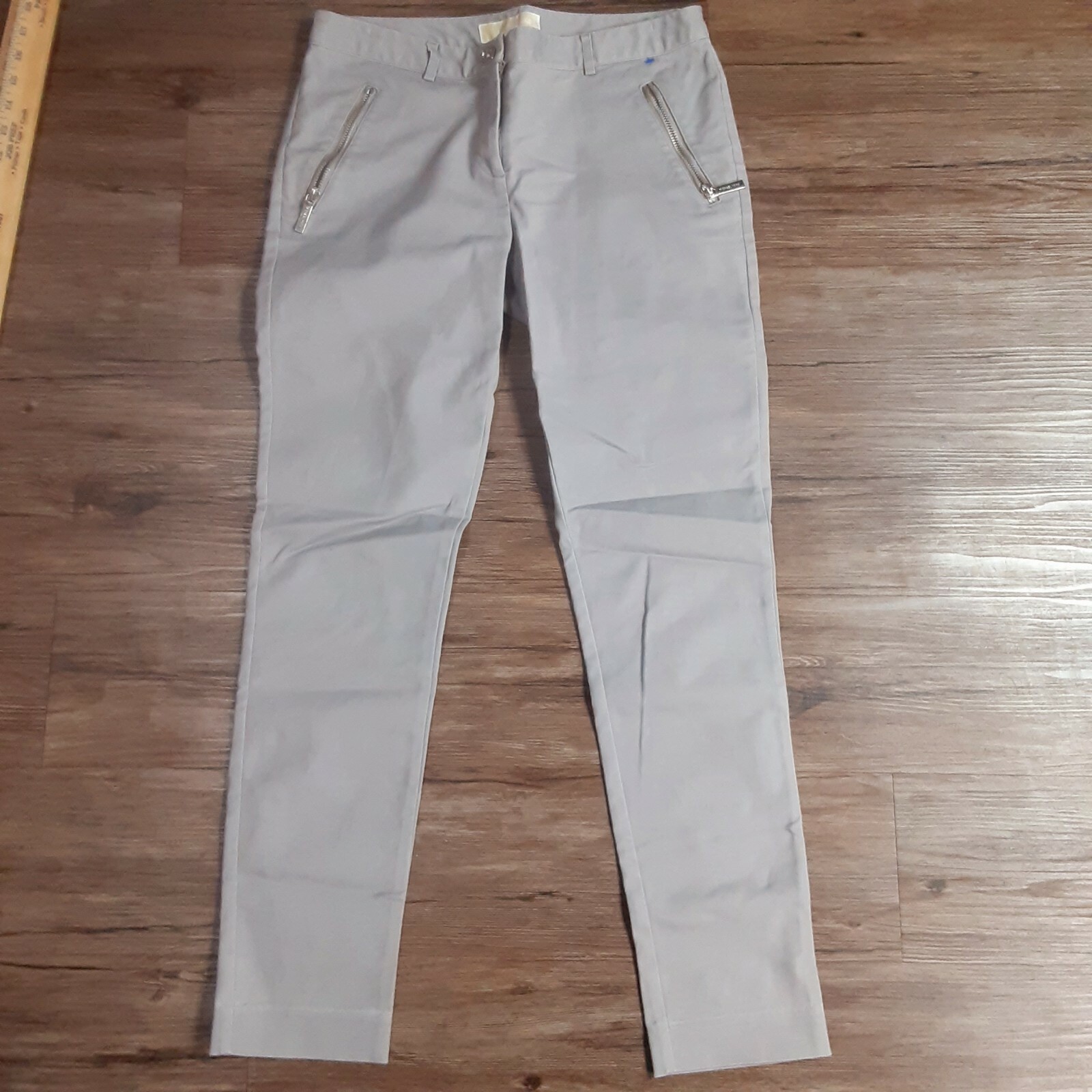 Michael Kors Women's Grey Straight Leg Pants Size 4 eBay