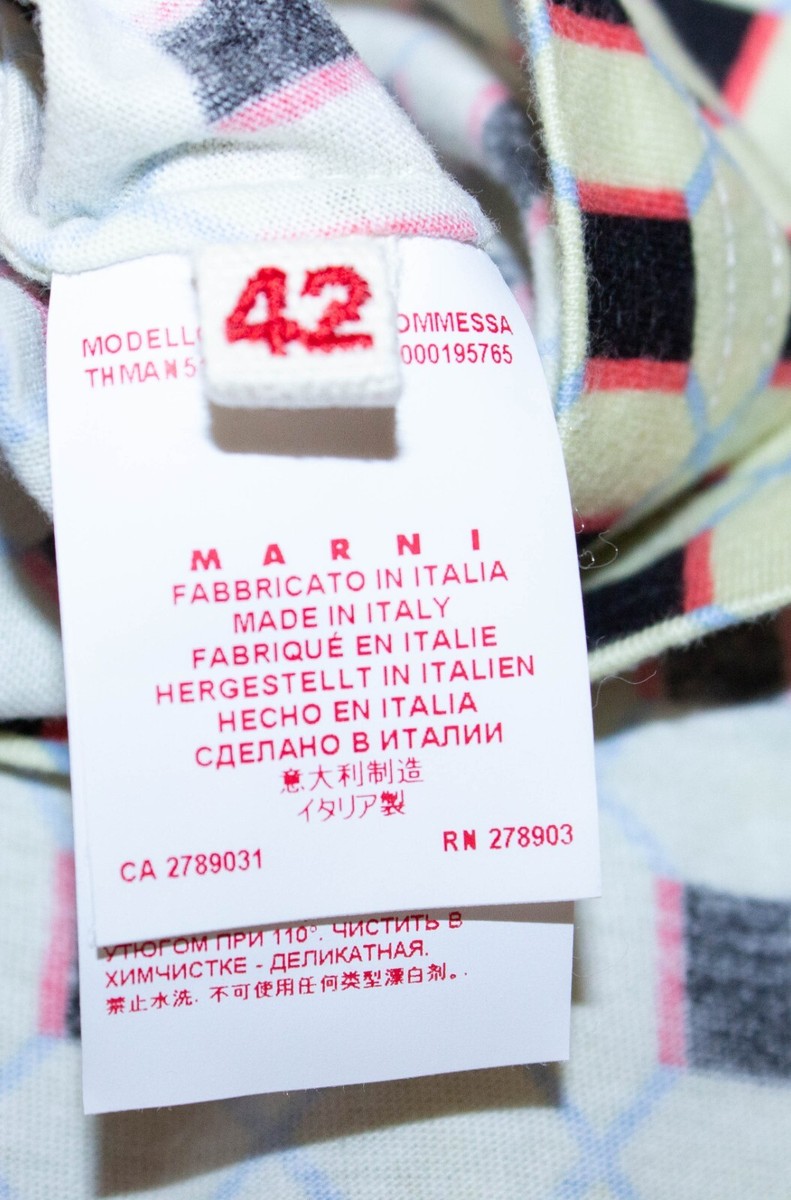 MARNI Commessa Cotton T-shirt Size 42 L Made In Italy | eBay