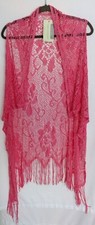 Life Is Beautiful Open Front Lace Vest 100% Polyester Pink