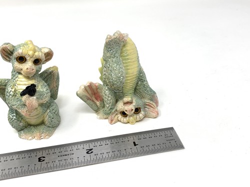 LOT 3 / VINTAGE UNITED DESIGN STONE CRITTERS MYTHICAL LITTLE DRAGONS - Picture 2 of 10