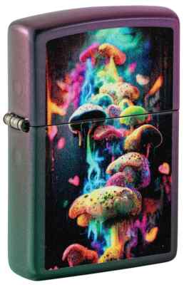 Zippo 48929, Multi-Colored Mushrooms Design, Iridescent Finish