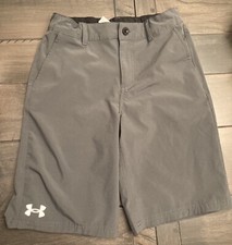 Under Armour Shorts Gray Golf Flat Front Boys Youth Kids 12 Adjustable Waist