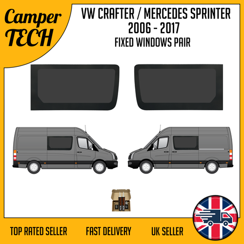 Mercedes Sprinter 06-25 Front FIXED Windows - PAIR with Bonding Kit and U-Trim - Picture 2 of 7