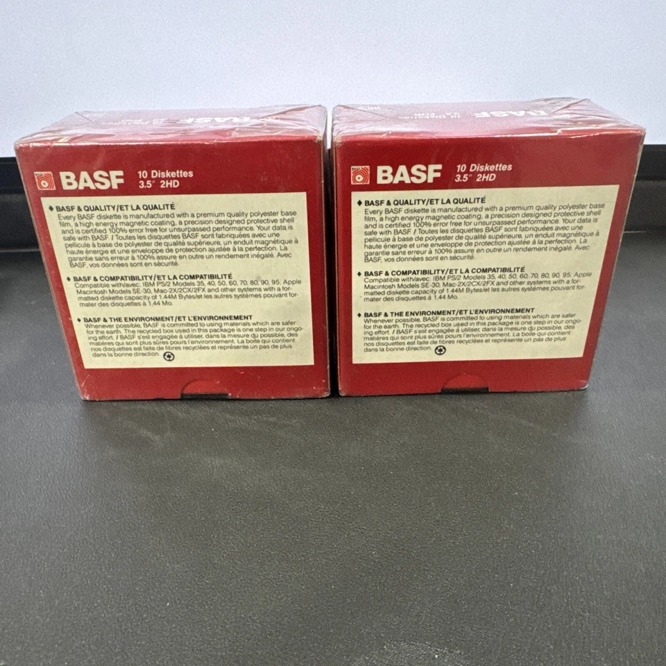 BASF 2HD High Density Macintosh Formatted 3.5" Inch Floppy Disks - 10 Pack_ 2ea - Image 2 of 4