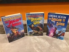 Gordon R Dickson 3 Book Lot Hardcover Dragon BorderWar Djinn The on at and