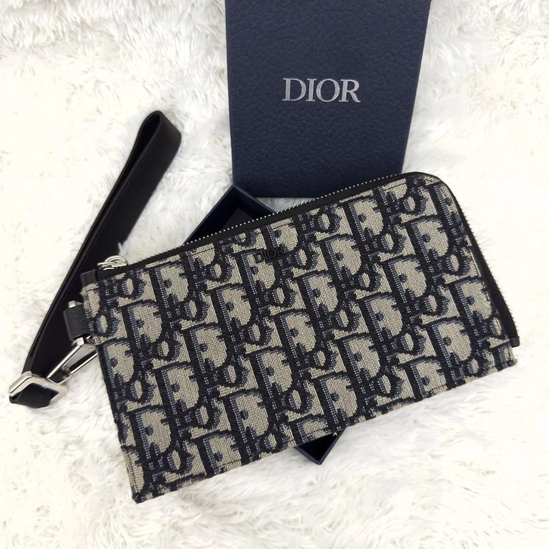 Dior Oblique Trotter Pochette Portefeuille Toile Pochette Sac Unisexe
