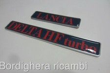 LANCIA DELTA 1.6 HF TURBO TARGHETTA SCRITTA STEMMA SIGLA BADGE SCRIPT EMBLEM