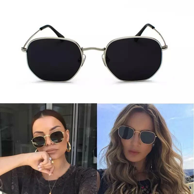 Metal Frame Square Sunglasses Hexagon Sun glasses Men & Women