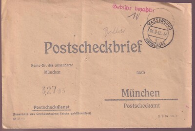 Gebühr bezahlt, PSCH-Wasserburg a Bodensee, 26.9.47