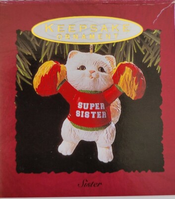 Vtg Hallmark Super Sister Cheerleader Keepsake Ornament In Original Box 1993