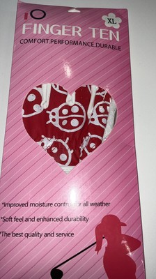 Finger Ten Women's Golf Glove Size XL, Red, Right & Left - New