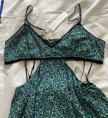 bershka blue floral dress Sweetheart Neck Short Blue Prom Dress with Black Lace Flower, Short Bl –  jbydress main image 1