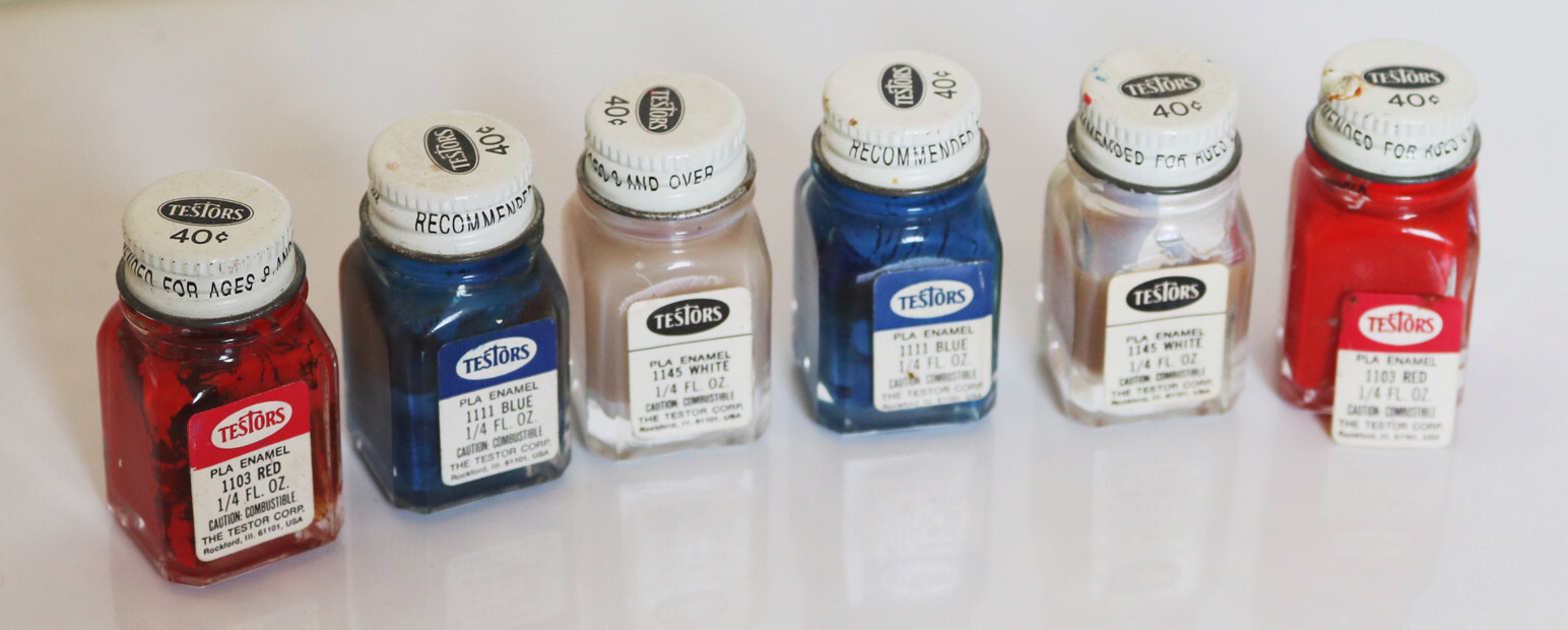 Lot of 6 Vintage Testors Enamel Paint Model Car Train AD&D Figures RED