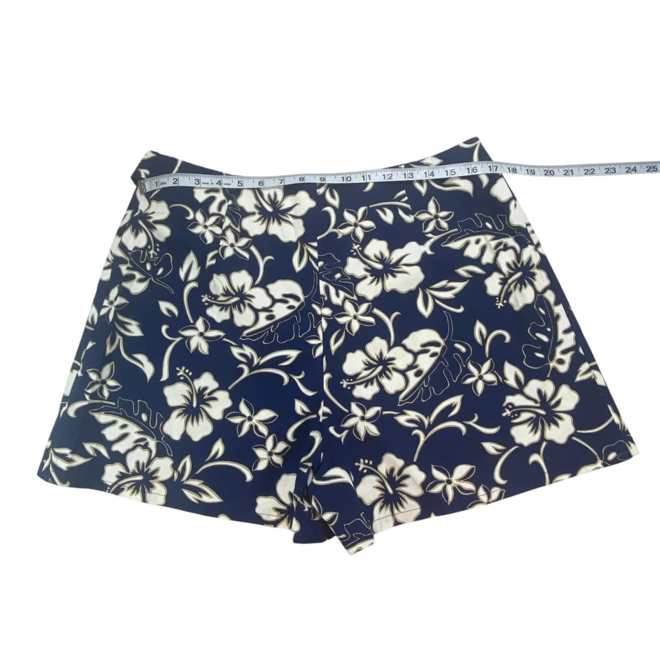 Vintage | Hilo Hattie Mujer Abrigo Skort | L | Popelina Azul | Hawaiano Playa Foto 4 de 4