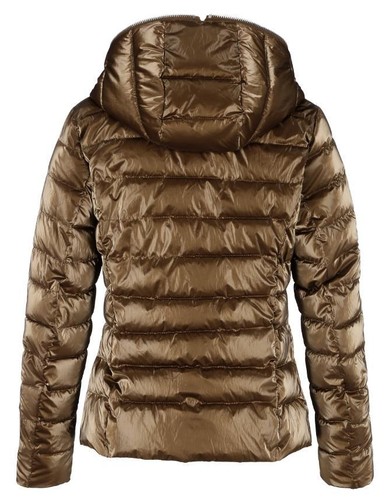 ALBA MODA Dame Steppjacke kurz cognac-glänzend Kapuze wattiert Größe 34 NEU HA21 - Bild 2 von 3
