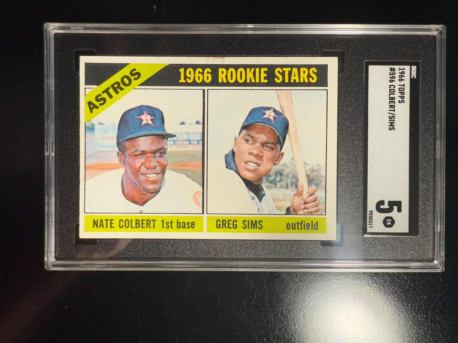 1966 TOPPS #596 NATE COLBERT/GREG SIMS SGC 5 (RC) SP ASTROS ASTROS ROOKIE