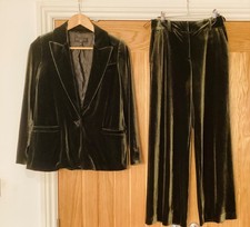 Emma willis Next dark green velvet trousers suit jacket 6+8 very good worn once!