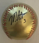 Myles Straw SIGNED Gold Baseball Toronto Blue Jays Side Panel AUTO *read*