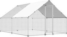 Large Metal Chicken Coop Chicken Pen with Water-Resident and Anti-Uv Cover Walk-