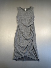 Leith Dress Womens Small Gray Sleeveless Ruched Bodycon Midi Tank Casual Soft