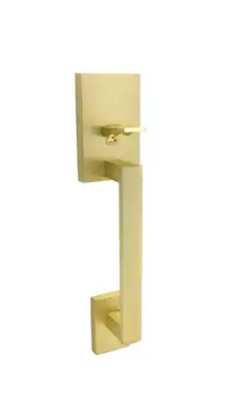 Manija de puerta de entrada interior/exterior oro satinado Honeywell 8120007.       91 Foto 2 de 4