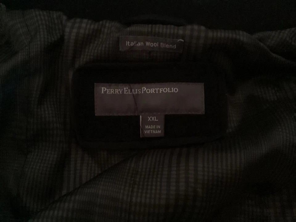 Perry Ellis Portfolio Black Italian Wool Blend Jacket XXL - Image 4 of 4