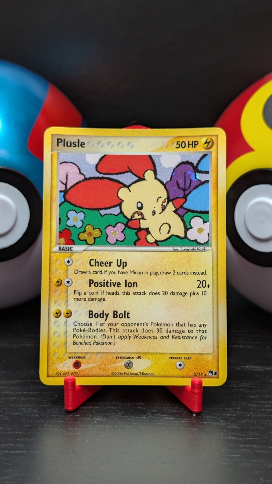 Plusle 5/17 Rare POP Series 3 LP 2006 Pokemon TCG Organized Play Promo
