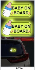 Jfbrix Baby on Board Car Window Sticker Decal Yellow Bottle, 6.7 x 4 in
