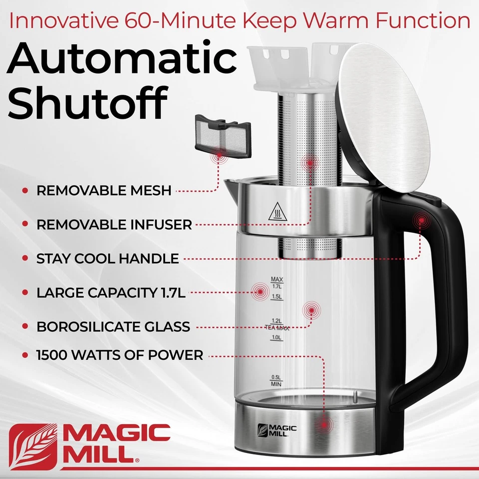 Pro Electric Kettle with tea Infuser and Temperature Control - Keep Warm Func  - Image 2 of 4