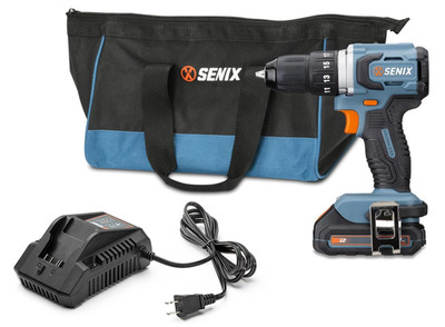 NEW Senix 20V Max 1/2'' Drill/Driver Set with Bag, Charger and 2.0 AH Battery