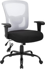 Big  Tall Ergonomic Office Chair 400Lbs with Massage  Lumbar Support, White