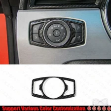 For Ford Mustang 2015-2023 ABS Carbon Fiber Headlight Switch Control Frame Trim