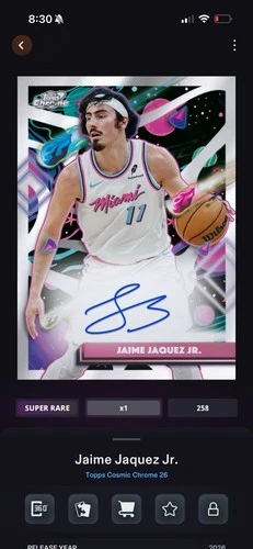2025 Topps Cosmic Chrome Jaime Jaquez Jr. Base (RAW)