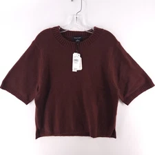 Sanctuary Perfect Cotton Short Sleeve Chicory Fuzzy Sweater Womens Size XL