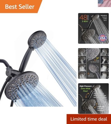 Luxurious 6-Setting Rain Shower & Handheld Combo with Stainless Steel Hose
