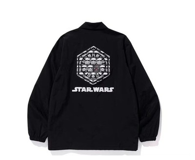 A Bathing Ape BAPE x Star Wars Coach Jacket BLACK Size 2XL NEW (FW19)