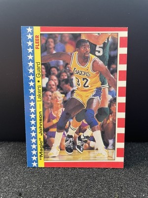 1987 Fleer Basketball Magic Johnson Sticker 1 of 11 EXMT