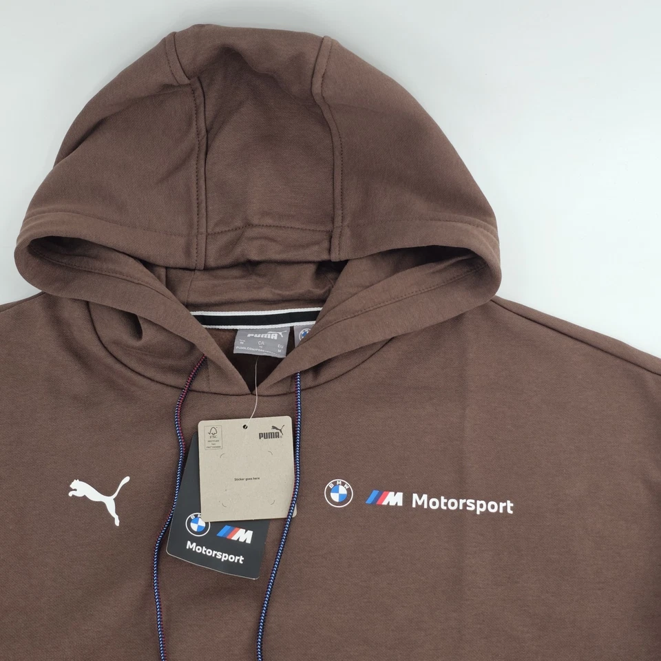 Sudadera con capucha polar Puma BMW Motorsport Essential Plus para hombre GRANDE L marrón NUEVA Foto 4 de 4