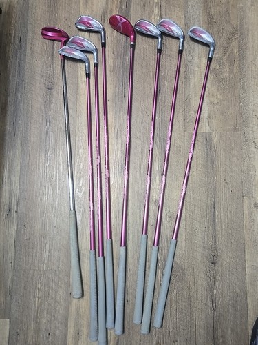 Wilson Breast Cancer Hope Golf Clubs Set Of 8 Pink Silver Driver Woods Putter