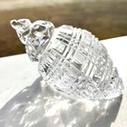 Vtg Large Waterford Irish Crystal Conch Shell Sculpture Paperweight Marked, MINT