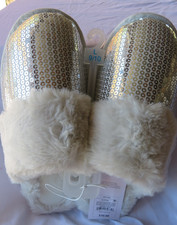 Auden Women's Rae Metallic Slippers Silver Sequins Size 9-10