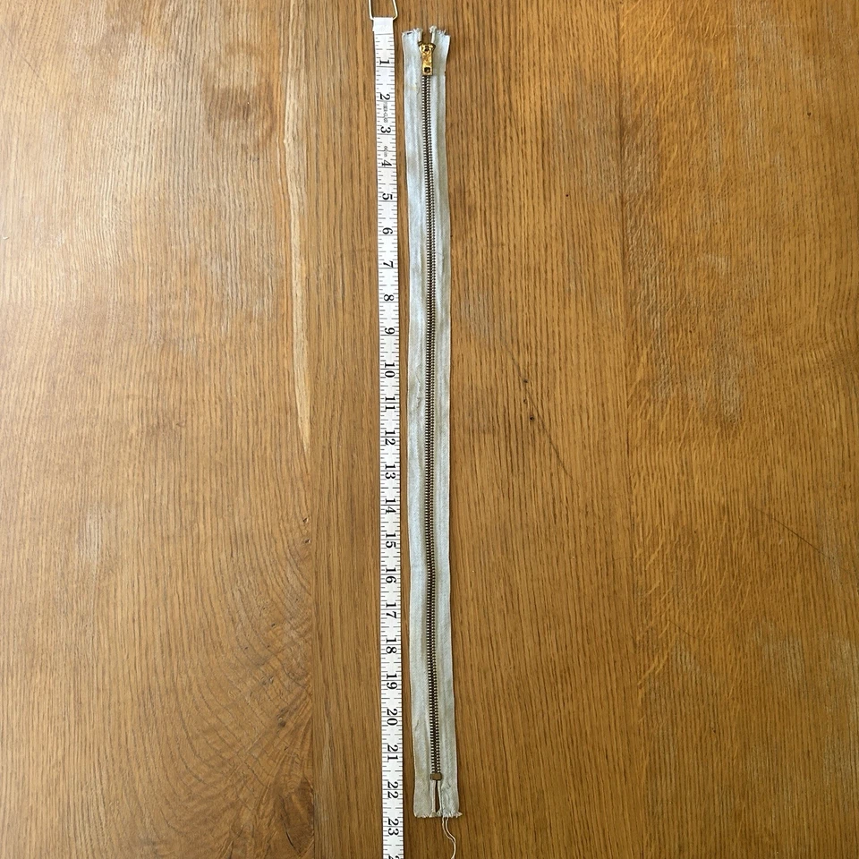 De Colección Años 50 PRENTICE Cremallera Larga Resistente Extremo Cerrado Nº5 22-3/4” Latón AZUL CLARO Foto 3 de 4