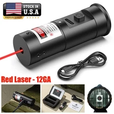Red Laser Bore Sight Kit 12GA Shotgun Boresighter Rechargeable w/Protective Case