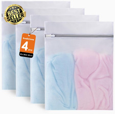 4 PCS Laundry Bags for Delicates, Heavy Duty Mesh Wash Bags Set (40X30Cmx4), Zip