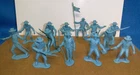 Marx vintage Zorro/Alamo Mexican soldiers with sombrero type hats light blue X13