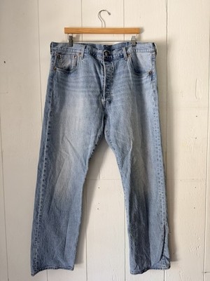Levi s Premium 501 Big E Original Fit Jeans W36 L34 Button Fly Light Wash