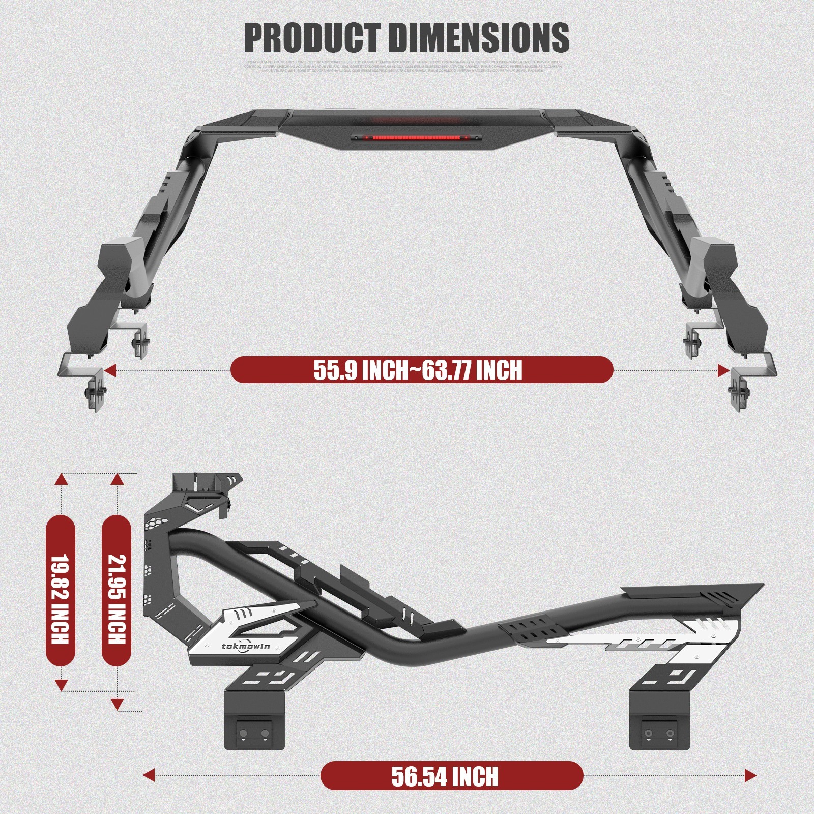 Roll Sport Bar Adjustable Chase Roof Rack Bed Bar For F150 Silverado Sierra 1500